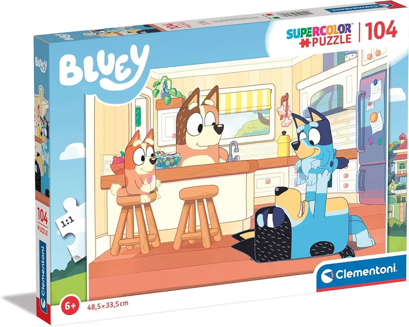 Clementoni ▫️ Puzzle Bluey de 104 peças para crianças a partir dos 6 anos (27169)