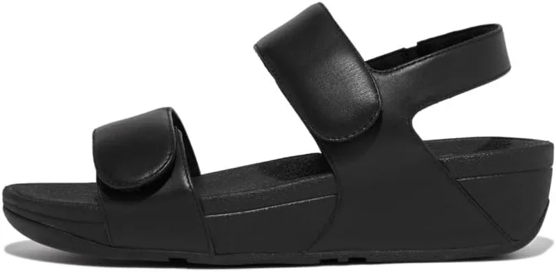 Fitflop ▫️ Lulu - Sandálias de couro com tira traseira ajustável - Sandálias deslizantes para mulher