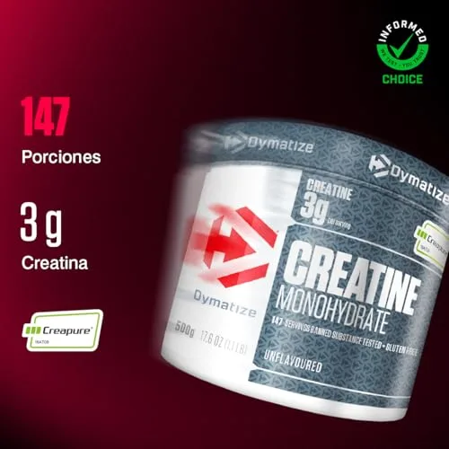 Dymatize ▫️ Creatina Monohidratada em Pó Sem Sabor 500 g - 100% Creatina Creapure - Aminoácidos - Creatina 2