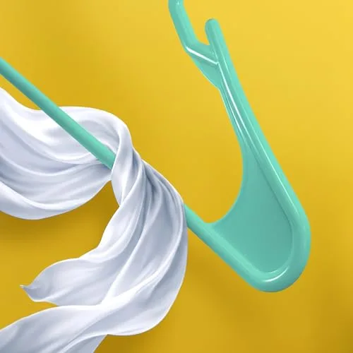 Utopia Home ▫️ Conjunto de 50 cabides de plástico que poupam espaço, resistentes e com ranhuras para os ombros, Água 6