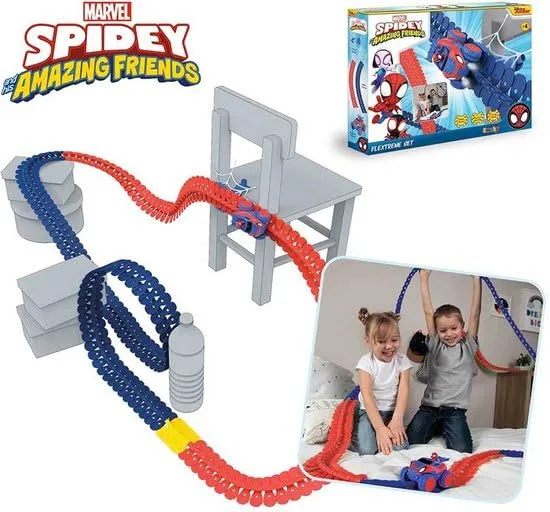 Marvel ▫️ Smoby - Flextreme Spidey, Pistas flexíveis para o carro do Spidey, inclui carro com luzes, 184 peças, até 4,4 m de pista (7600180918) 3
