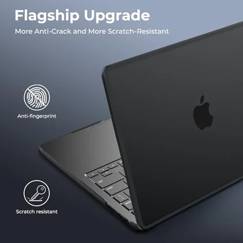 BlueSwan ▫️ para capa de MacBook Pro de 14 polegadas M5-M1, resistente a rasgos, preto mate 4