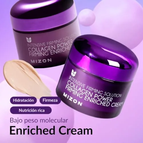MIZON ▫️ [] Creme Enriquecido com Colagénio Marinho (50 ml) Cuidados da pele coreanos, 54% de colagénio marinho, tratamento intensivo antienvelhecimento e para linhas finas (Collagen Power Firming Enriched Cream) 2