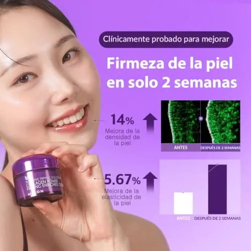 MIZON ▫️ [] Creme Enriquecido com Colagénio Marinho (50 ml) Cuidados da pele coreanos, 54% de colagénio marinho, tratamento intensivo antienvelhecimento e para linhas finas (Collagen Power Firming Enriched Cream) 4