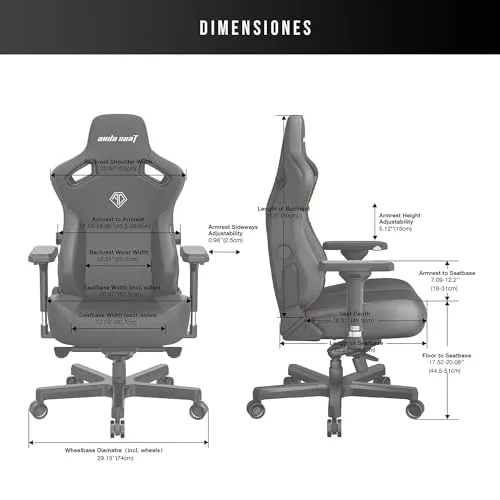 Anda Seat ▫️ Cadeira Seat Kaiser 3 Grande para jogos, cadeira de corrida confortável para adultos, ideal para trabalho/escritório/estudo/jogos, cadeiras ergonómicas para computador, cadeira ergonómica de escritório - Granate Grande 2