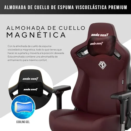 Anda Seat ▫️ Cadeira Seat Kaiser 3 Grande para jogos, cadeira de corrida confortável para adultos, ideal para trabalho/escritório/estudo/jogos, cadeiras ergonómicas para computador, cadeira ergonómica de escritório - Granate Grande 3