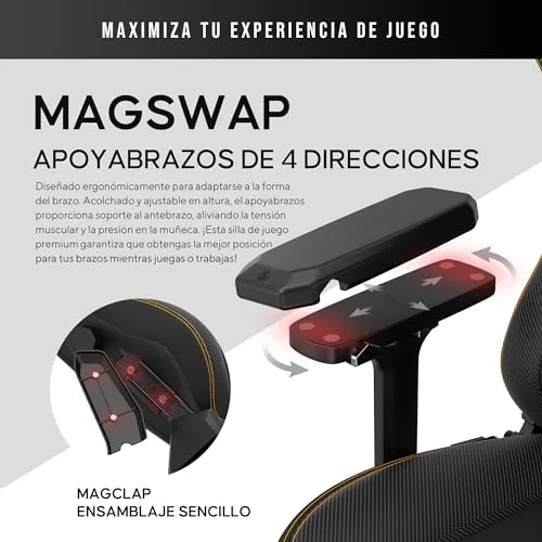 Anda Seat ▫️ Cadeira Seat Kaiser 3 Grande para jogos, cadeira de corrida confortável para adultos, ideal para trabalho/escritório/estudo/jogos, cadeiras ergonómicas para computador, cadeira ergonómica de escritório - Granate Grande 4
