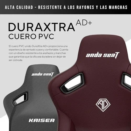 Anda Seat ▫️ Cadeira Seat Kaiser 3 Grande para jogos, cadeira de corrida confortável para adultos, ideal para trabalho/escritório/estudo/jogos, cadeiras ergonómicas para computador, cadeira ergonómica de escritório - Granate Grande 6