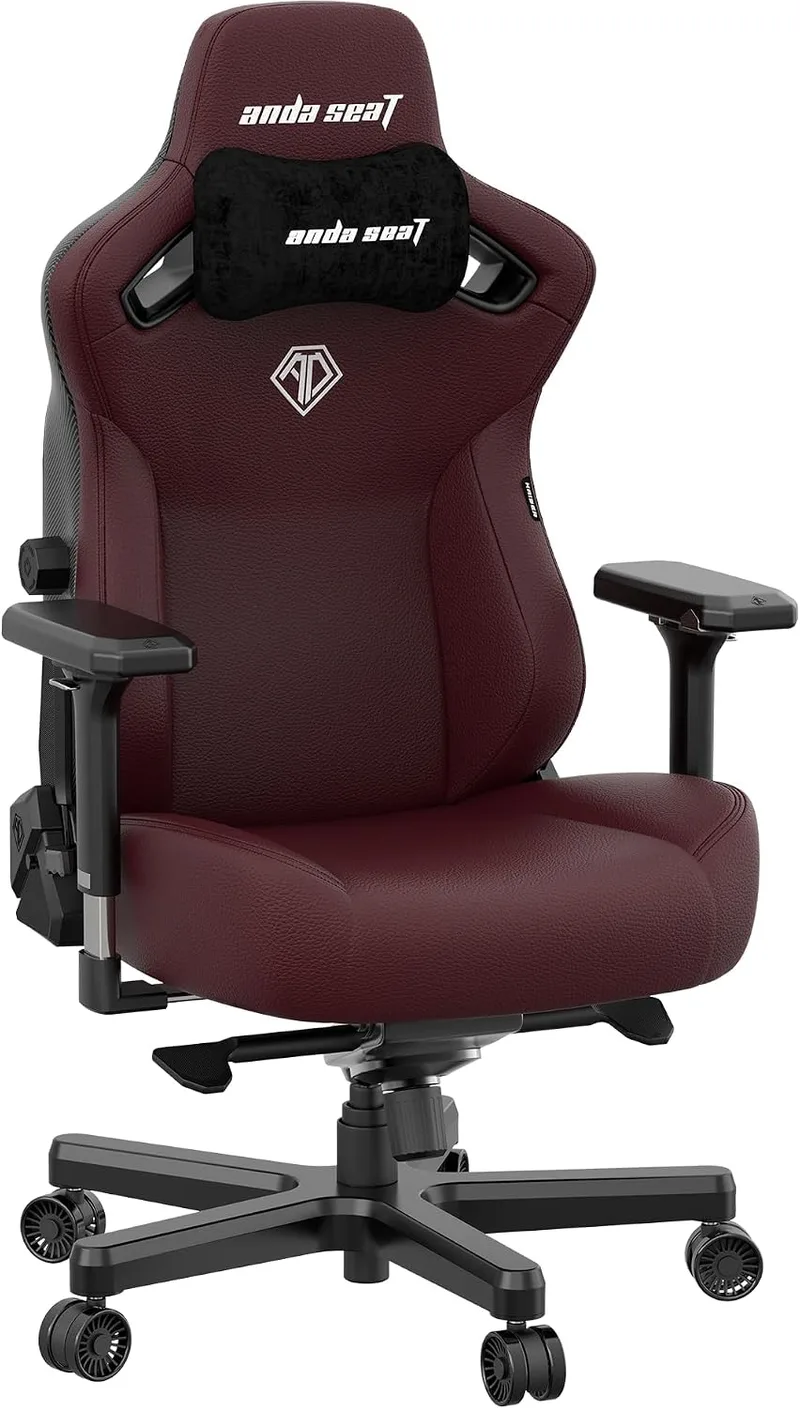 Anda Seat ▫️ Cadeira Seat Kaiser 3 Grande para jogos, cadeira de corrida confortável para adultos, ideal para trabalho/escritório/estudo/jogos, cadeiras ergonómicas para computador, cadeira ergonómica de escritório - Granate Grande