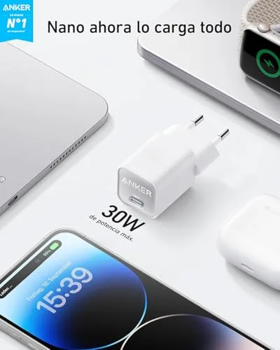 Anker ▫️ 511 Nano 3 Carregador USB-C GAN 30 W Carregamento Rápido 2