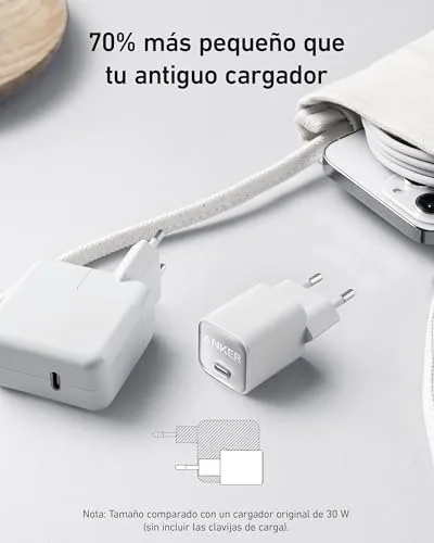 Anker ▫️ 511 Nano 3 Carregador USB-C GAN 30 W Carregamento Rápido 3