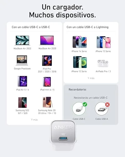 Anker ▫️ 511 Nano 3 Carregador USB-C GAN 30 W Carregamento Rápido 6