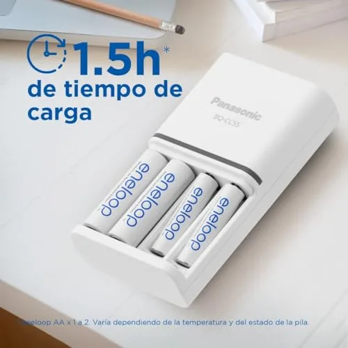 eneloop ▫️ SmartPlus. Carregador para 1 a 4 pilhas AA/AAA Ni-MH, com 4 pilhas AA/Mignon de capacidade melhorada e 10 funções de segurança. 6