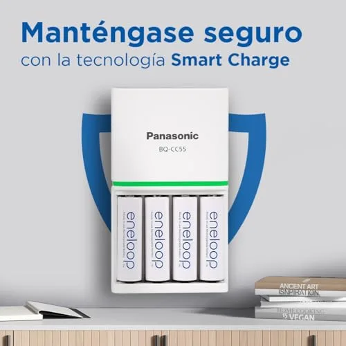 eneloop ▫️ SmartPlus. Carregador para 1 a 4 pilhas AA/AAA Ni-MH, com 4 pilhas AA/Mignon de capacidade melhorada e 10 funções de segurança. 7