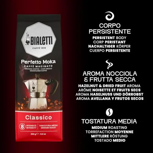 Bialetti ▫️ Cafeteira alumínio, 6 chávenas + Perfetto Moka, cinzento, preto 5