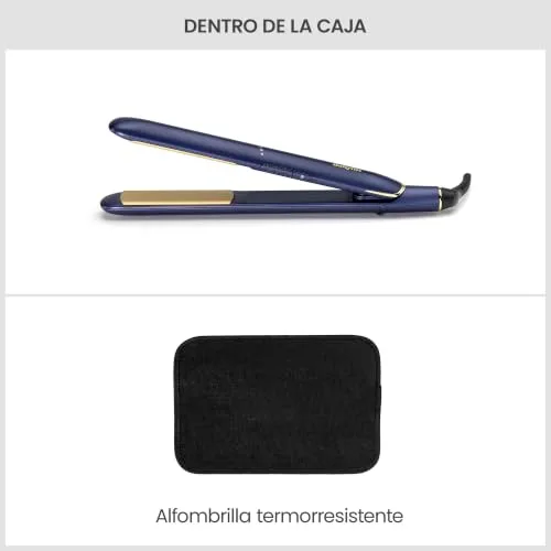 BaByliss ▫️ Alisador de cabelo Midnight Luxe - Placas flutuantes de cerâmica com titânio, deslizamento suave, aquecimento rápido em 30 s, 3 níveis de temperatura até 235 °C, multivoltagem, azul, 2516PE 7