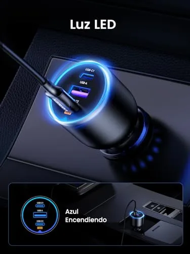 UGREEN ▫️ 130 W Carregador de carro USB-C com 3 portas – Carregador de carro com carregamento rápido de 100 W 6
