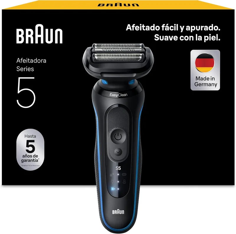 Braun ▫️ Series 5 Máquina de barbear elétrica para homem, 51-B1000s, azul