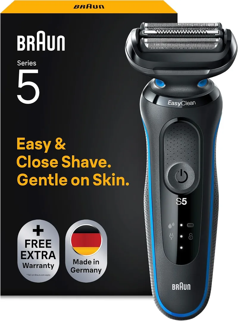Braun ▫️ Series 5 Máquina de barbear elétrica para homem, 51-B1000s, azul