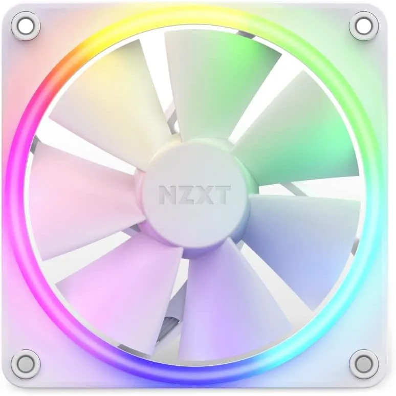 NZXT ▫️ Ventiladores F120 RGB - RF-R12TF-W1 - Personalização avançada da iluminação - Arrefecimento silencioso - Conjunto de três (ventilador e controlador INCLUÍDOS) - Ventilador de 120 mm - Branco 3