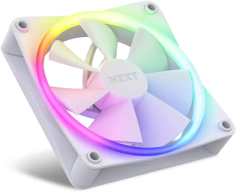 NZXT ▫️ Ventiladores F120 RGB - RF-R12TF-W1 - Personalização avançada da iluminação - Arrefecimento silencioso - Conjunto de três (ventilador e controlador INCLUÍDOS) - Ventilador de 120 mm - Branco 4