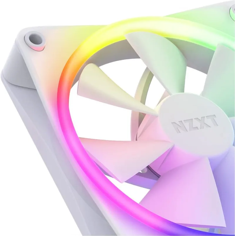 NZXT ▫️ Ventiladores F120 RGB - RF-R12TF-W1 - Personalização avançada da iluminação - Arrefecimento silencioso - Conjunto de três (ventilador e controlador INCLUÍDOS) - Ventilador de 120 mm - Branco 5