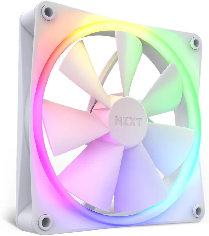 NZXT ▫️ Ventoinhas F140 RGB - RF-R14SF-W1 - Personalização avançada da iluminação - Única (ventoinha e controlador NECESSÁRIOS, NÃO INCLUÍDOS) - Ventoinha de 140 mm - Branco