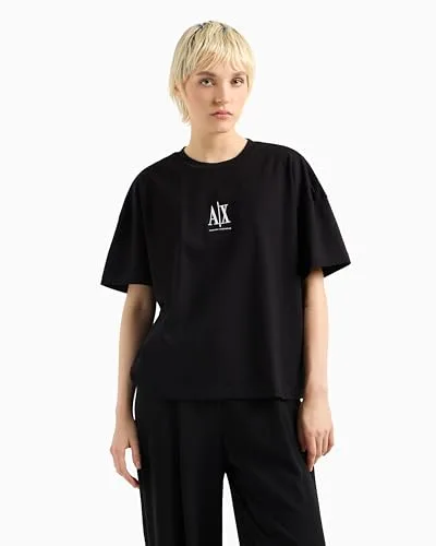 Armani Exchange ▫️ Icon Project, Camiseta de senhora com logótipo bordado na frente 4