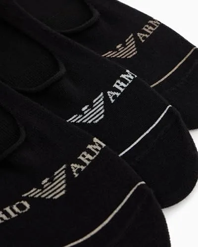 Emporio Armani ▫️ Conjunto de 3 pares de meias com logótipo para homem - Meias invisíveis 3