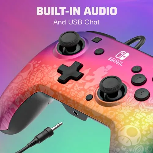 PDP ▫️ Comando com fio Switch Rematch STAR SPECTRUM com licença oficial da Nintendo - Botões, joysticks, gatilhos e alavancas personalizáveis - Comandos ergonómicos 3