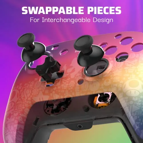 PDP ▫️ Comando com fio Switch Rematch STAR SPECTRUM com licença oficial da Nintendo - Botões, joysticks, gatilhos e alavancas personalizáveis - Comandos ergonómicos 6