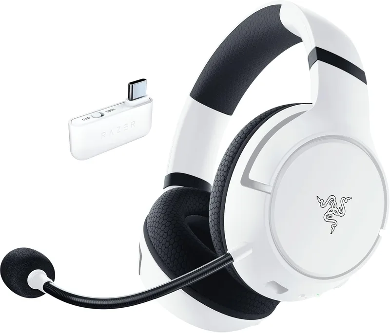 Razer ▫️ Kaira HyperSpeed - Auscultadores sem fios para jogos multiplataformas para Xbox (HyperSpeed Wireless, Drivers Triforce de 50 mm, Microfone Cardioide HyperClear) Branco