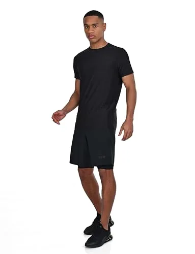 TCA ▫️ Calções desportivos de tecido para homem, com bolsos e calções interiores - Calções desportivos para homem, para corrida, ginásio e padel - Modelo 2 em 1 para homem, com calções interiores e 2 bolsos com fecho de correr 5