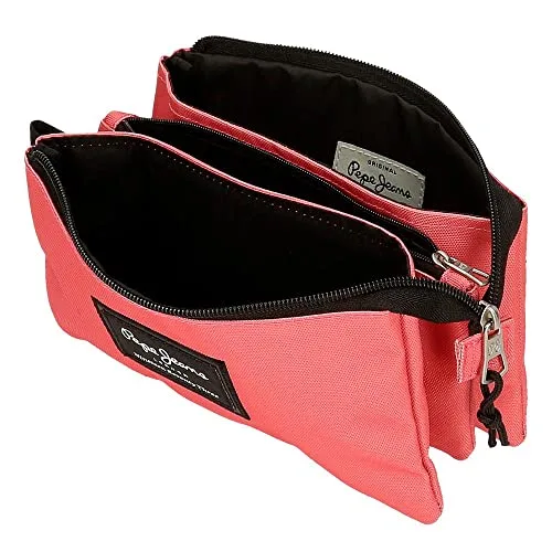 Pepe Jeans ▫️ Aris - Estojo triplo 22x12x5 cm, fabricado em poliéster, com dimensões adequadas para mochila e mala grande, da Joumma Bags 4
