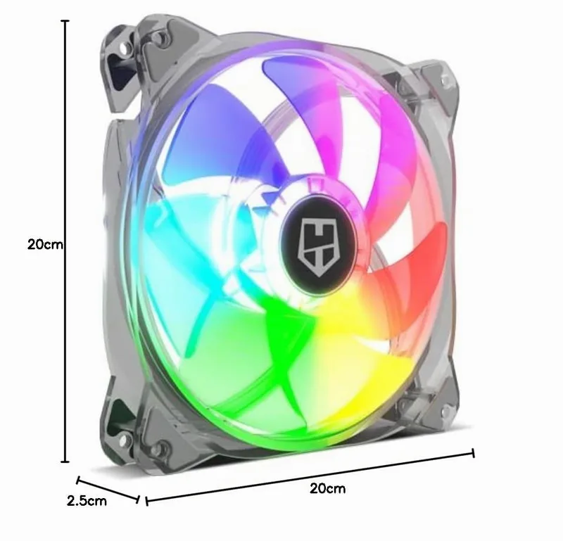 NOX XTREME PRODUCTS ▫️ HUMMER X140 – Ventilador para caixa de PC de 140 mm, LED ARGB, 7 pás translúcidas, design silencioso, rolamentos hidráulicos, cantos com suportes de borracha, cor preta 2