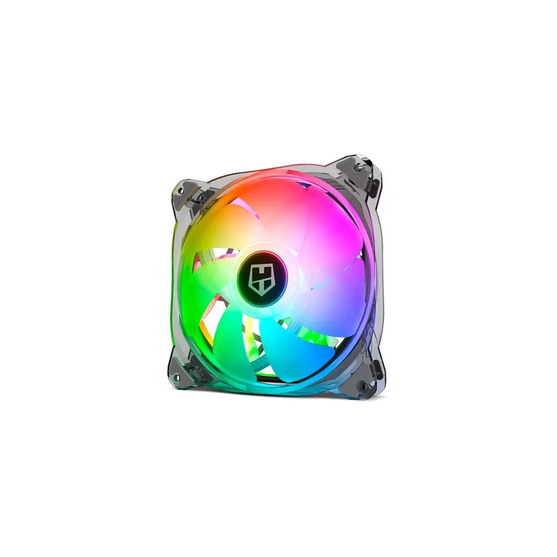 NOX XTREME PRODUCTS ▫️ HUMMER X140 – Ventilador para caixa de PC de 140 mm, LED ARGB, 7 pás translúcidas, design silencioso, rolamentos hidráulicos, cantos com suportes de borracha, cor preta
