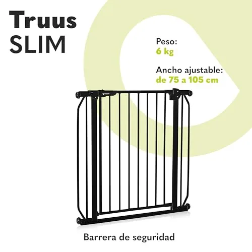 lionelo ▫️ Truus Slim - Grade de proteção para escadas, sem necessidade de perfuração, Grade de proteção para portas, Grade para portas para bebés, Metal, Largura de 75 a 105 cm, Ajustável 2