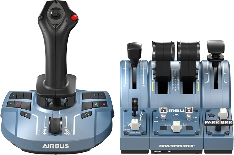 Thrustmaster ▫️ TCA Captain Pack X Airbus Edition - Pacote de Voo Completo para Xbox X Series X|S e PC (Sidestick, Quadrante e Complementos, Licença Oficial Airbus) Azul/Preto