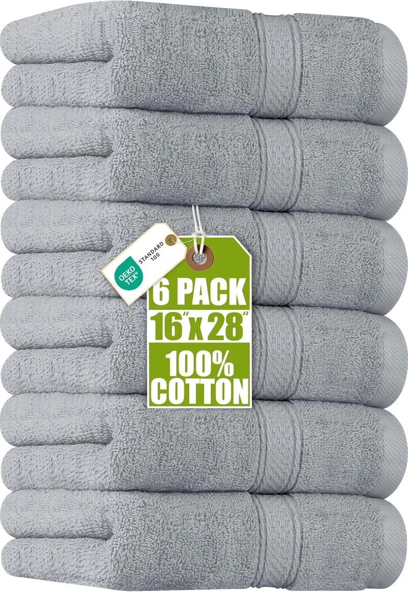 Utopia Towels ▫️ Toalhas de mão 41 cm x 71 cm - Embalagem de 6 (Cinza Frio)