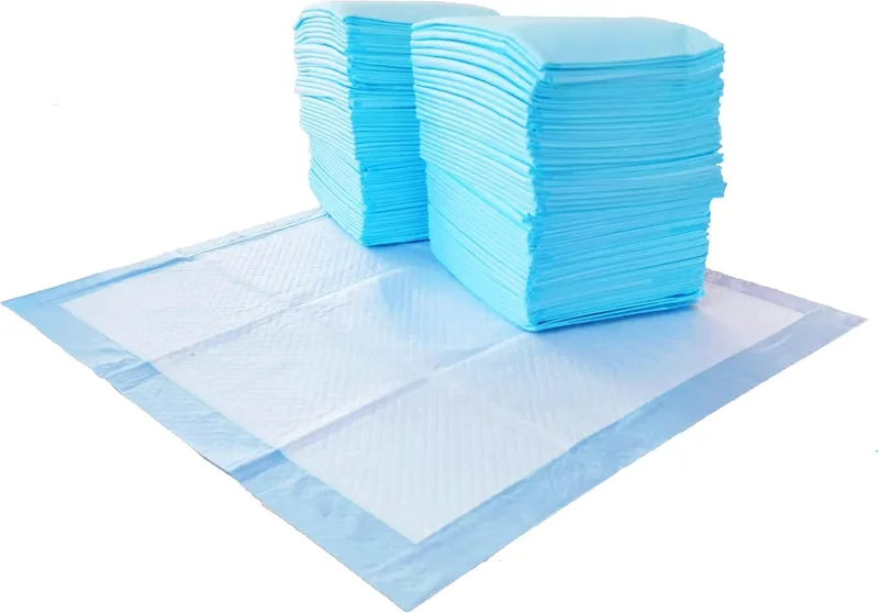 Amazon Basics ▫️ Tapete de treino para cães, à prova de fugas, 5 camadas, perfumado, 55,88 x 55,88 cm, embalagem de 150 unidades, Branco