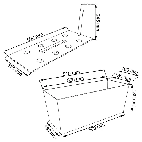 WELL HOME MOBILIARIO & DECORACIÓN ▫️ WELL HOME MOBILIÁRIO & DECORAÇÃO 2 floreiras retangulares de 17 litros com sistema de rega automática, cor preta, 52 x 20 x 19 cm 2