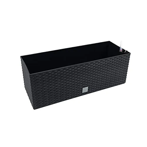 WELL HOME MOBILIARIO & DECORACIÓN ▫️ WELL HOME MOBILIÁRIO & DECORAÇÃO 2 floreiras retangulares de 17 litros com sistema de rega automática, cor preta, 52 x 20 x 19 cm 4