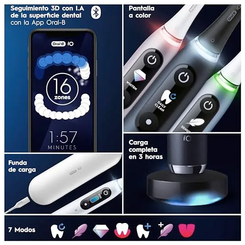 Oral-B ▫️ Escova de dentes elétrica iO 9 com 1 cabeça de escova, Aqua Marine 6