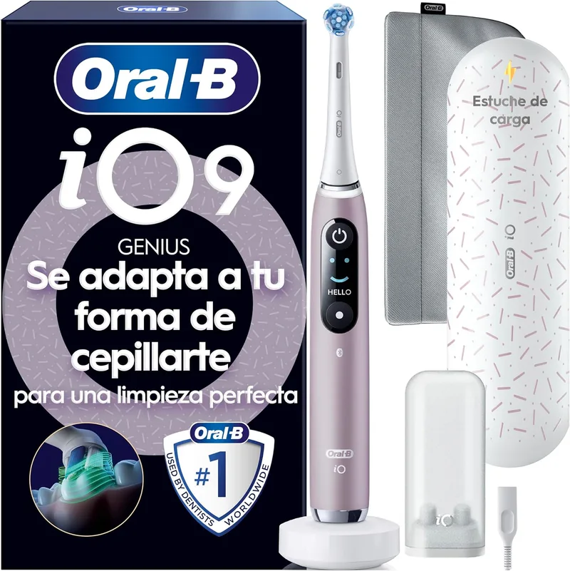 Oral-B ▫️ Escova de dentes elétrica iO 9 com 1 cabeça de escovagem, rosa