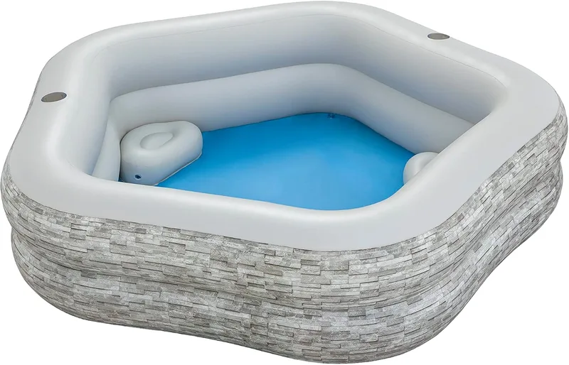 Bestway ▫️ 7' x 6'9" x 21"/2,13 m x 2,06 m x 53 cm Piscina da gama TruPrint Stone