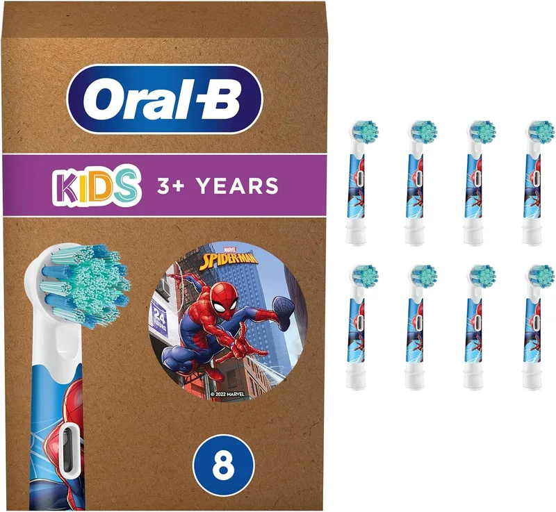 Oral-B ▫️ Kids - Cabeças de escova de substituição originais para crianças a partir dos 3 anos, embalagem de 8