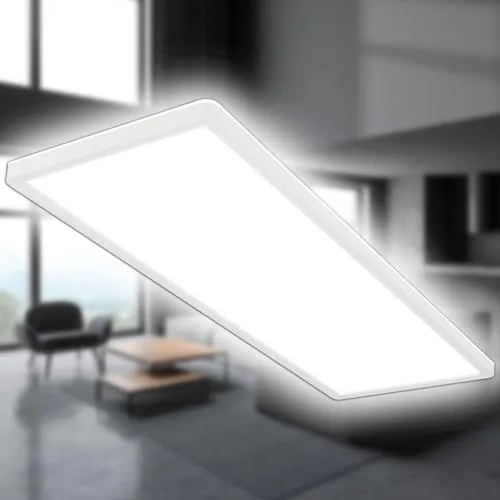 Briloner ▫️ Painel LED ultraplano de teto com efeito de retroiluminação, luz branca neutra, 22 W, 3000 lúmenes, 58 x 20 x 3 cm, candeeiro para sala de estar 2