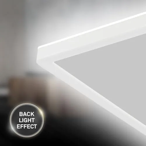Briloner ▫️ Painel LED ultraplano de teto com efeito de retroiluminação, luz branca neutra, 22 W, 3000 lúmenes, 58 x 20 x 3 cm, candeeiro para sala de estar 3