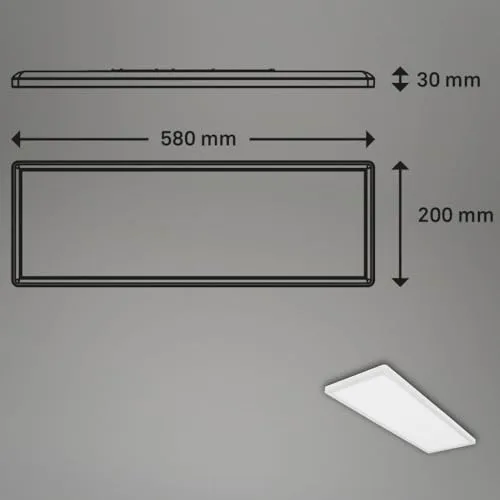 Briloner ▫️ Painel LED ultraplano de teto com efeito de retroiluminação, luz branca neutra, 22 W, 3000 lúmenes, 58 x 20 x 3 cm, candeeiro para sala de estar 6