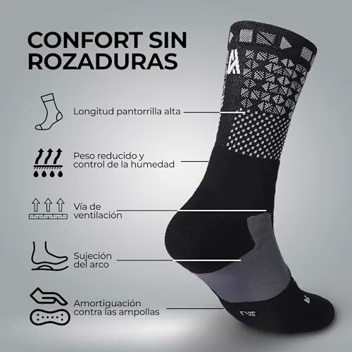 Topactive ▫️ Meias desportivas altas para trail running, caminhadas, ciclismo e crossfit, respiráveis, anti-bolhas e com almofada – 3 pares 4